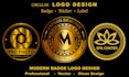 design a professional circular logo, badge or sticker