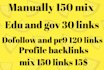 do 150 mix SEO profile backlinks,edu,gov,dofllow,pr9