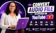 convert your audio to mp4 to upload on youtube, facebook