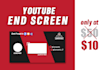 do 3 youtube end screen design in 24 hour