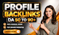 build 50 high da social profile backlinks for your website