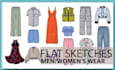 create technical fashion cad flat sketches and line ups
