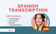 do fast audio or video transcription in spanish