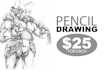 draw realistic pencil drawing of characters for games, books