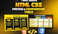 create table, pricing table,comparison table using html,css