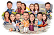 make an awesome couple caricature, wedding group caricature