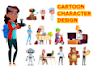 draw a vector 2d character, cartoon character