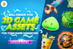 create stunning 2d game asset, prop, object and icon