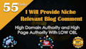 provide niche relevant blog comment off page seo backlinks