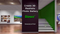 create realistic 3d photo art gallery picture slideshow