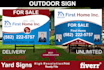 design professional and good real estate yard sign