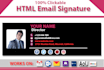 create professional clickable HTML email signature