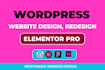 be your wordpress elementor developer,  design wp website