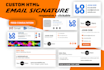 create your email HTML signature, custom template, gmail, outlook, etc