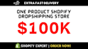 create a one product shopify dropshipping store