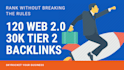 120 high authority, 30k tier backlinks for SEO with login