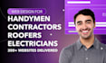 design plumbing, hvac, roofing, electrician, handyman plumber contractor website