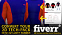 visualize your tech pack garment into 3d cloth simulation
