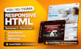 convert figma to HTML, responsive bootstrap with pixel perfect SEO code