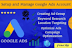 setup and manage google ads campaign