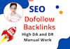 build high da SEO dofollow backlinks manually