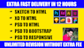 convert sketch to html, xd to html, psd to html responsive bootstrap 4
