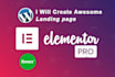 create,design,redesign wordpress website using elementor pro