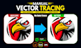 do manual vector tracing, convert logo, image to vector