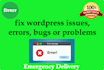 solve any html, CSS, bootstrap, javascript, jquery, wordpress PHP or any issues