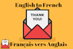 translate your email, letter english to french