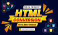 convert figma to html, xd to html, psd to html responsive bootstrap, tailwind