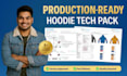 create professional hoodie tech packs for garment production