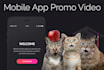 make a promo video, mockup or explainer video for mobile app