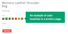 create color swatches and styled button for product variants