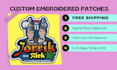 do custom embroidered patches digitize and shipped
