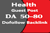 health guest posts on da 57 websites