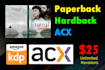 convert your book cover to KDP paperback hardcover and acx