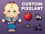 create a pixelart sprite asset item or character