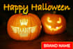 create halloween logo carving on a pumpkin fast
