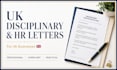 draft UK compliant disciplinary, grievance and HR letters