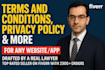 write terms and conditions, privacy policy and other docs