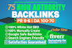 create 75 high da authority unique domain backlinks manually