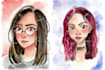 draw watercolor character for you