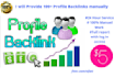 create 100 profile back links manually with high da sites