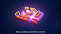 create this 3d glowing logo animation