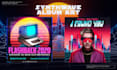 create 80s retro, synthwave cover art