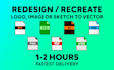 recreate, vector trace, redraw logo, cleanup, image to vector