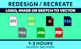 recreate, vectorize, cleanup, vector trace, logo to vector