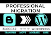 move blogger site to wordpress