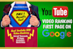 youtube video ranking seo first page on google for local busines and any video